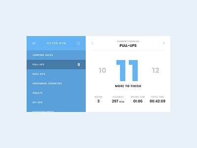 041 - Workout Progress clean design flat gym interface minimal progress user web workout