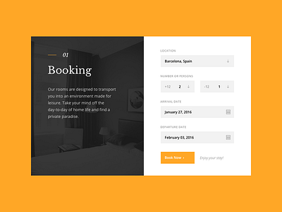 067 - Hotel Booking booking calendar design hotel interface reservation room user vacation web