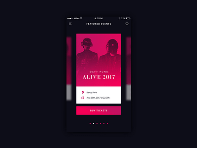 070 - Event Listing app application concert daft punk event events interface ios iphone listing liveset music