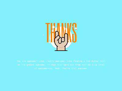 077 - Thank You design icon illustration interface landing message rock thank you thanks user web