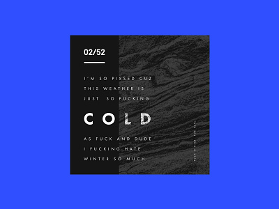 Weekly Mixtape - 02 Cold clean cover design minimal mixtape music simple typography weekly