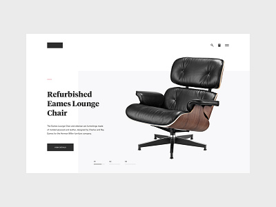 Furniture clean design furniture homepage interface landing minimal page site user web