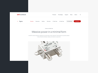 DKT Comega - Product Detail broadband detail interface minimal product user web website