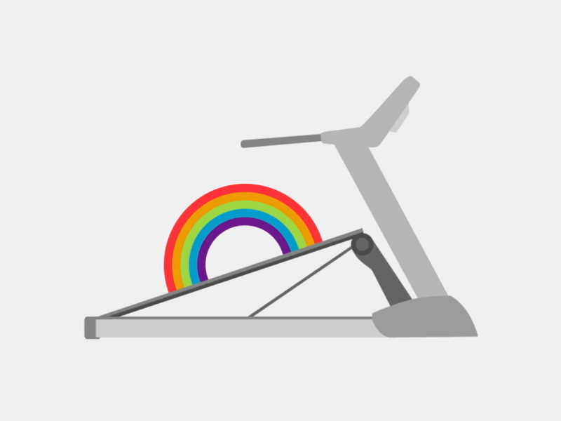 Rainbow Treadmill color gif illustrator rainbow treadmill workout