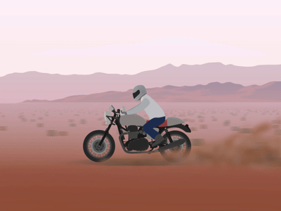 Just ride. desert dusk gif motiongraphics motorcycle