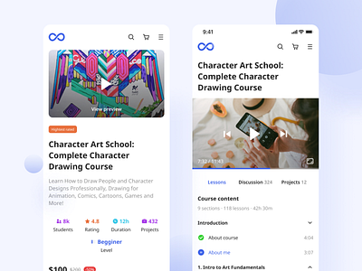 EduFut - Educational platform with courses on different topics design edtech inteface ui ui clean ux uxui