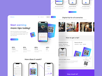 Onlytips - non-cash tip app android branding design finance fintech inteface ios ui ui clean ux uxui web design