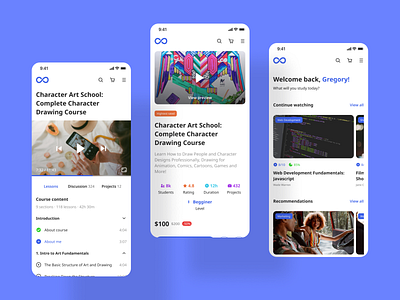 EduFut - Courses for everyone courses edtech inteface ios mooc ui ui clean ux uxui web design