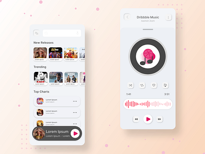 Dribbble Music App app clean concept design design dribbble icon minimalist modern music musicapp typography ui uidesign ux uxdesign