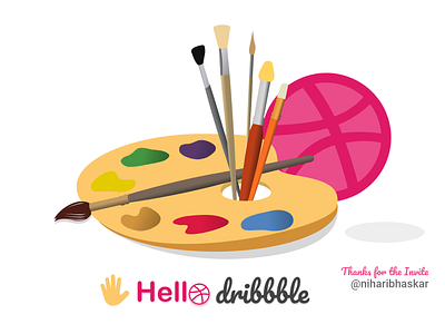 Hello Dribbble! art debut design dribbble first design first shot flat hello dribbble hello dribble illustration inspiration invite minimal minimalist thank you thanks thanks for invite ui ux web