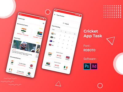 Cricket APP UI by Dheeraj Kumar