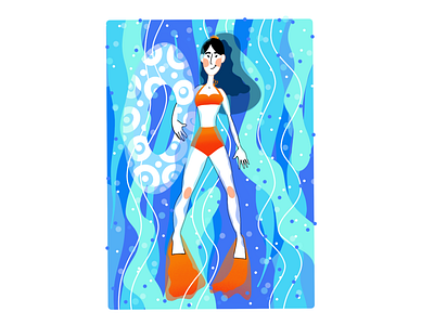 swimming art design illustration water web