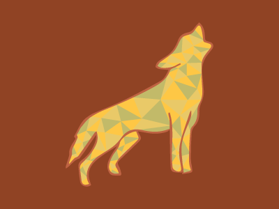 Coyote coyote illustration red yellow