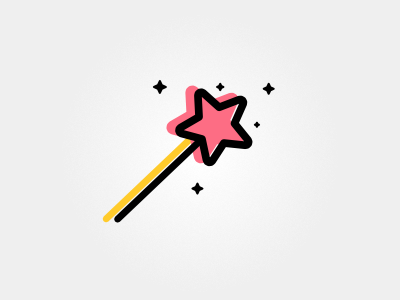 Magic wand icon illustration wand