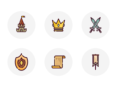 Medieval icon pack castle crown icons medieval shield sword