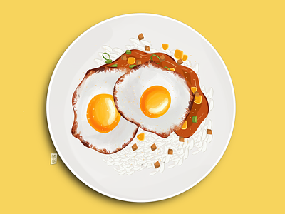 Rice bowl art design illustration illustrator ipad procreate