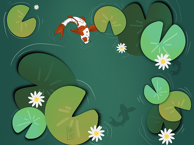 Fish pond 🐠🐟 art design illustration illustrator ipad procreate