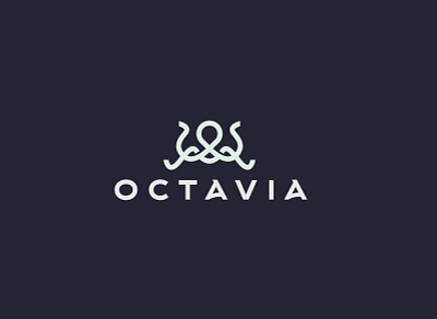 OCTAVIA branding fish lineart lines logo logo design logo mark minimal minimal logo minimalist ocean octopus octopus logo sea