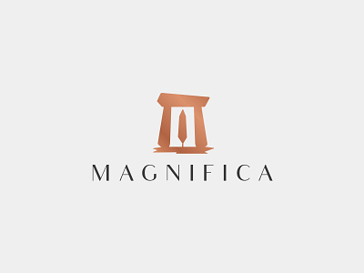 MAGNIFICA arch branding classy elegant logo logo design logo mark minimal minimal logo minimalist premium rosegold stones tree trees