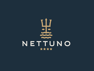 NETTUNO beard face logo logo design logo mark marine minimal minimal logo minimalist neptune poseidon sea sealife trident waves