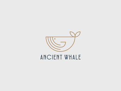 ANCIENT WHALE animal fish illustration lines logo logo design logo mark marine minimal minimal logo minimalist ocean sea sealife whale