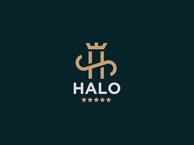 HALO crown h hand lettering hotel letter lettermark letters logo logo design logo mark luxury mark minimal minimal logo minimalist monogram