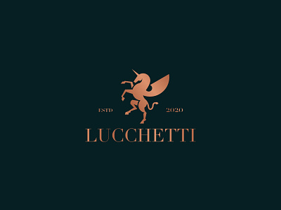 LUCCHETTI UNICORN animal branding horse horse logo logo logo design logo mark minimal minimal logo minimalist unicorn wing