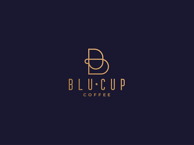 BLU CUP Coffe b blue branding coffe cup illustration letter logo logo design logo mark minimal minimal logo minimalist roaster