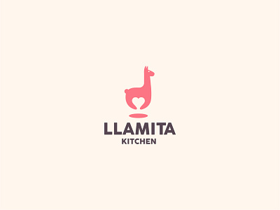 LLAMITA Kitchen Logo animal branding heart jump llama llamas llustration logo logo design logo mark minimal minimal logo minimalist