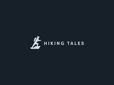 HIKING TALES branding explore hike hiker hiking human hunting logo logo design logo mark man minimal minimal logo minimalist mountain mounts