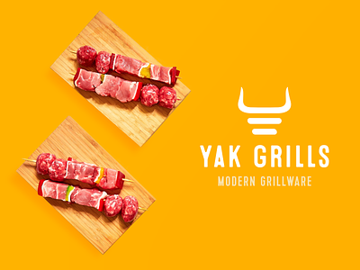Yak Grills Logo animal branding bull cook cow food grills horns logo logo design logo mark minimal minimal logo minimalist yak yellow
