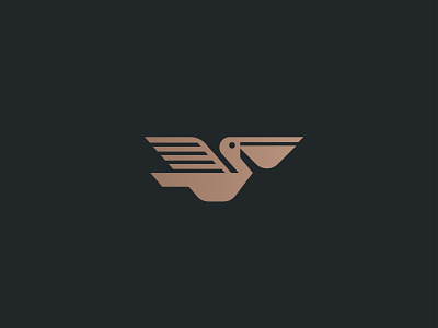 Pelican Logo animal bird branding design feather fly illustration logo logo design logo mark minimal minimal logo minimalist nature pelican