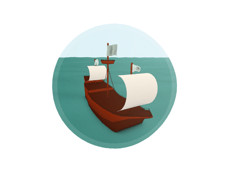 Mayflower Day | Landing 3d animation boat gif loop mayflower ship