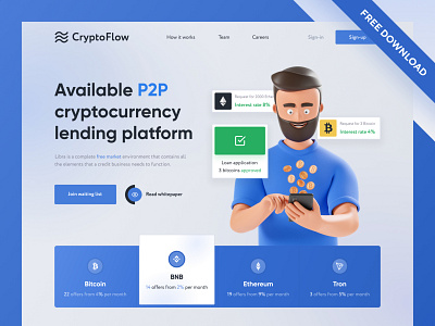 Service cryptocurrency lending market binance bitcoin clean coin crypto crypto exchange crypto wallet cryptocurrency design ethereum finance finance app landing landing page minimal minimalist money nft web design website