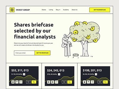 Investment Group - Landing page analytics animation business clean crypto finance illustration investing investment landing page startup statistics trading ui uidesign ux uxdesign web web design website
