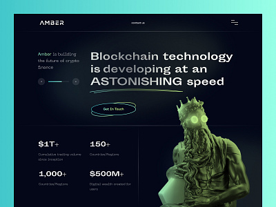 Amber - Gateway to crypto finance binance bitcoin blockchain clean coin crypto crypto art crypto wallet crypto website cryptocurrency ethereum finance gradient landing landing page minimalist nft token ui ux