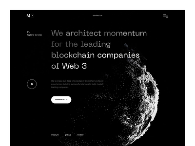 M6 - crypto venture capital fund animation crypto finance financial home page landing landing page landingpage modern ui design web page webdesign website design