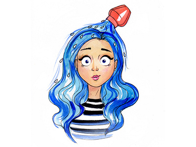 Zodiac sign aquarius aquarius girl watercolor watercolor illustration watercolor painting