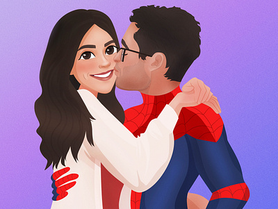 Love Disney illutration couple disney disney art illustration love spiderman