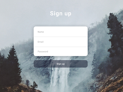 Sign up screen