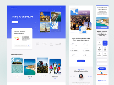 Landing Page Travel landingpage ui ux