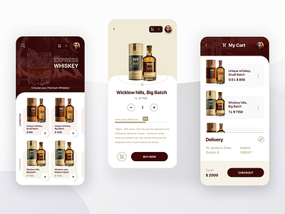 App "Express Whiskey" app ui ux