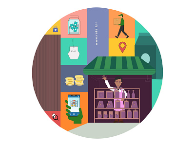 Retailer Ecosystem branding illustration