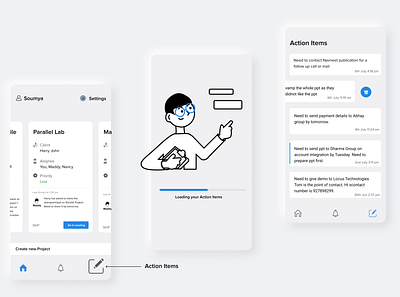 Action Item illustration ui ux