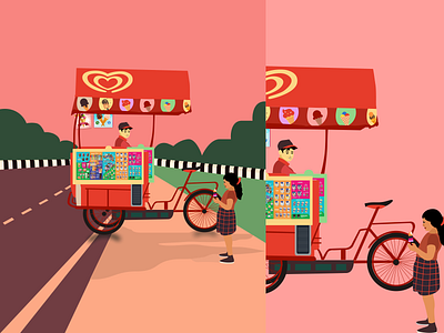 Memory #2 Child and Ice-cream seller design illustration ui ux ux ui vector visual