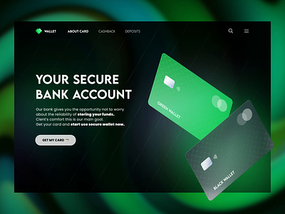 Bank account - Hero screen 💳 animation bank bank app follow graphic design motion graphics ui uiux webdesign