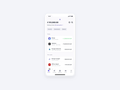Account switcher on mobile 📱 accounts application banking bankingapp fintech interface ios motion design product design qonto switch account ui ux
