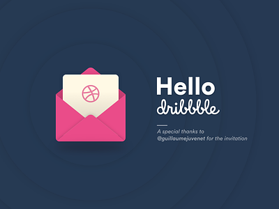 1st Shot - Hello Dribble ! debut dribbble first shot flat hello dribbble illustration invitation