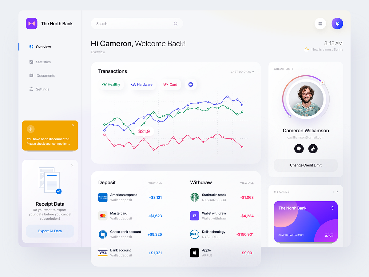 Financial Dashboard 🤑 by Petr Dudchenko👋 for Syndicode on Dribbble