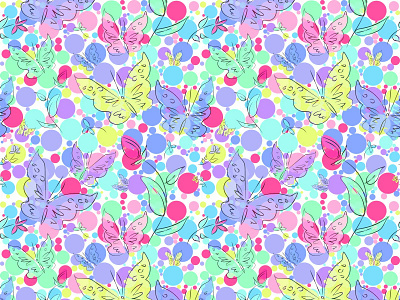 butterflies & flowers vector seamless pattern design illustration pattern seamless vector